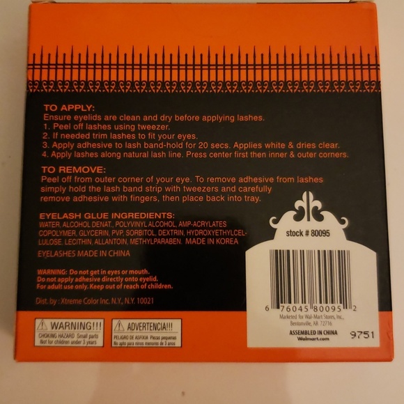 Halloween Eyelashes (Blue & Black top/bottom) - Picture 2 of 2